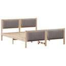 vidaXL Ágykeret fejtámlával Barna és taupe 160 x 200 cm Tömör fenyőfa