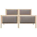 vidaXL Ágykeret fejtámlával Barna és taupe 160 x 200 cm Tömör fenyőfa