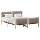 vidaXL Ágykeret fejtámlával Barna és taupe 160 x 200 cm Tömör fenyőfa