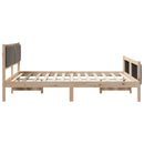vidaXL Ágykeret fejtámlával Barna és taupe 160 x 200 cm Tömör fenyőfa