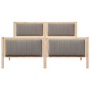 vidaXL Ágykeret fejtámlával Barna és taupe 150 x 200 cm Tömör fenyőfa