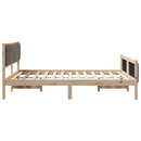 vidaXL Ágykeret fejtámlával Barna és taupe 150 x 200 cm Tömör fenyőfa