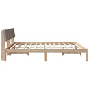 vidaXL Ágykeret fejtámlával Barna és taupe 200 x 200 cm Tömör fenyőfa