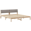 vidaXL Ágykeret fejtámlával Barna és taupe 180 x 200 cm Tömör fenyőfa