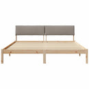 vidaXL Ágykeret fejtámlával Barna és taupe 180 x 200 cm Tömör fenyőfa