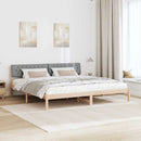 vidaXL Ágykeret Barna és világosszürke 200 x 200 cm Tömör fenyőfa