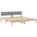 vidaXL Ágykeret Barna és világosszürke 200 x 200 cm Tömör fenyőfa