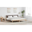 vidaXL Ágykeret fejtámlával Barna és taupe 200 x 200 cm Tömör fenyőfa