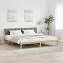 vidaXL Ágykeret fejtámlával Barna és taupe 200 x 200 cm Tömör fenyőfa