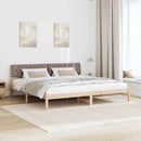 vidaXL Ágykeret fejtámlával Barna és taupe 200 x 200 cm Tömör fenyőfa