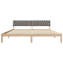 vidaXL Ágykeret fejtámlával Barna és taupe 200 x 200 cm Tömör fenyőfa