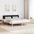 vidaXL Ágykeret fejtámlával Barna és fekete 180 x 200 cm Tömör fenyőfa