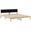 vidaXL Ágykeret fejtámlával Barna és fekete 180 x 200 cm Tömör fenyőfa