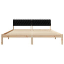 vidaXL Ágykeret fejtámlával Barna és fekete 180 x 200 cm Tömör fenyőfa