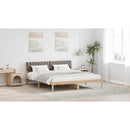 vidaXL Ágykeret fejtámlával Barna és taupe 180 x 200 cm Tömör fenyőfa