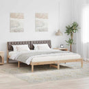 vidaXL Ágykeret fejtámlával Barna és taupe 180 x 200 cm Tömör fenyőfa