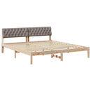 vidaXL Ágykeret fejtámlával Barna és taupe 180 x 200 cm Tömör fenyőfa