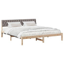 vidaXL Ágykeret fejtámlával Barna és taupe 180 x 200 cm Tömör fenyőfa