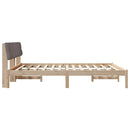 vidaXL Ágykeret fejtámlával Barna és taupe 180 x 200 cm Tömör fenyőfa