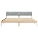 vidaXL Ágykeret Barna és világosszürke 200 x 200 cm Tömör fenyőfa