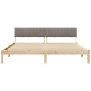 vidaXL Ágykeret fejtámlával Barna és taupe 200 x 200 cm Tömör fenyőfa