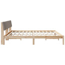vidaXL Ágykeret fejtámlával Barna és taupe 200 x 200 cm Tömör fenyőfa