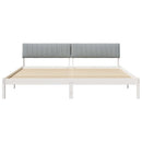 vidaXL Ágykeret Fehér és világosszürke 200 x 200 cm Tömör fenyőfa