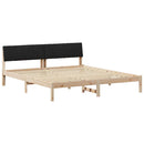 vidaXL Ágykeret fejtámlával Barna és fekete 180 x 200 cm Tömör fenyőfa