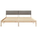 vidaXL Ágykeret fejtámlával Barna és taupe 180 x 200 cm Tömör fenyőfa