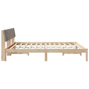 vidaXL Ágykeret fejtámlával Barna és taupe 180 x 200 cm Tömör fenyőfa