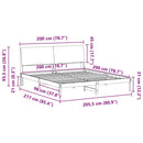 vidaXL Ágykeret Fehér és világosszürke 200 x 200 cm Tömör fenyőfa
