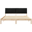 vidaXL Ágykeret fejtámlával Barna és fekete 180 x 200 cm Tömör fenyőfa