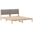 vidaXL Ágykeret fejtámlával Barna és taupe 180 x 200 cm Tömör fenyőfa