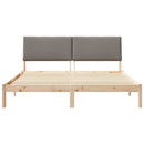 vidaXL Ágykeret fejtámlával Barna és taupe 180 x 200 cm Tömör fenyőfa