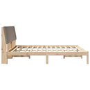 vidaXL Ágykeret fejtámlával Barna és taupe 180 x 200 cm Tömör fenyőfa