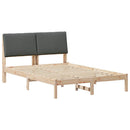 vidaXL Ágykeret barna és sötétszürke 160 x 200 cm Tömör fenyőfa