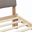 vidaXL Ágykeret fejtámlával Barna és taupe 150 x 200 cm Tömör fenyőfa