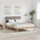 vidaXL Ágykeret fejtámlával Barna és taupe 150 x 200 cm Tömör fenyőfa