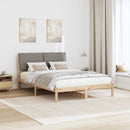 vidaXL Ágykeret fejtámlával Barna és taupe 150 x 200 cm Tömör fenyőfa