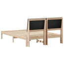 vidaXL Ágykeret fejtámlával Barna és taupe 150 x 200 cm Tömör fenyőfa