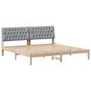 vidaXL Ágykeret Kárpitozott Fejtámlával fejtámlával Barna 200 x 200 cm