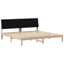 vidaXL Ágykeret Kárpitozott Fejtámlával fejtámlával Barna 200 x 200 cm