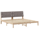 vidaXL Ágykeret Kárpitozott Fejtámlával fejtámlával Barna 200 x 200 cm