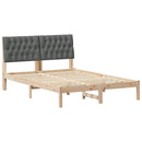 vidaXL Ágykeret Kárpitozott Fejtámlával fejtámlával Barna 150 x 200 cm