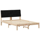 vidaXL Ágykeret Kárpitozott Fejtámlával fejtámlával Barna 150 x 200 cm