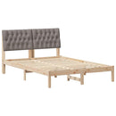 vidaXL Ágykeret Kárpitozott Fejtámlával fejtámlával Barna 150 x 200 cm
