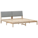 vidaXL Ágykeret fejtámlával Barna 200 x 200 cm Tömör fenyőfa