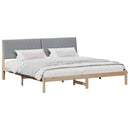 vidaXL Ágykeret fejtámlával Barna 200 x 200 cm Tömör fenyőfa