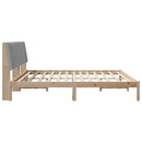 vidaXL Ágykeret fejtámlával Barna 200 x 200 cm Tömör fenyőfa