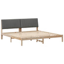 vidaXL Ágykeret fejtámlával Barna 200 x 200 cm Tömör fenyőfa
